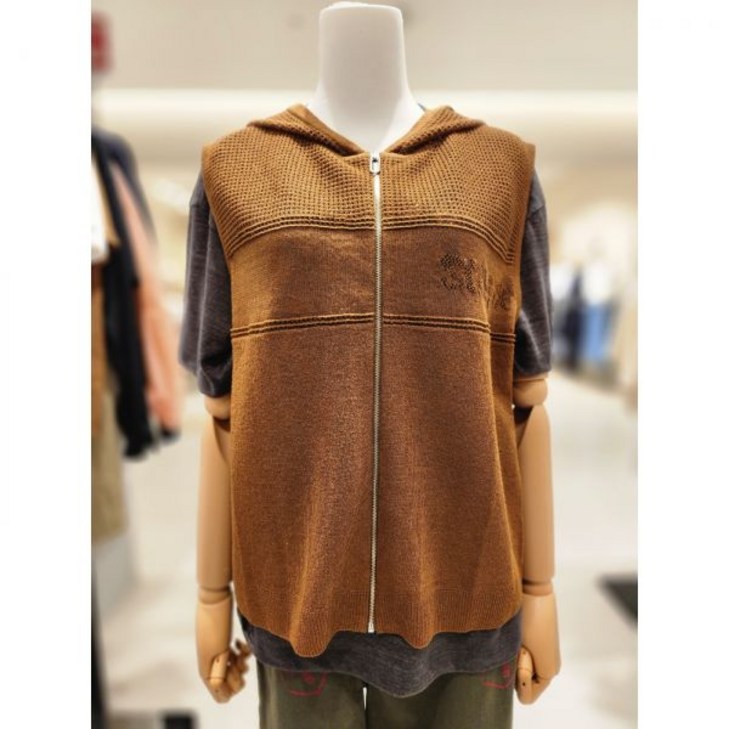 백화점 베네통 스카시배색 후드니트집업베스트 BAKVA3531 아울렛