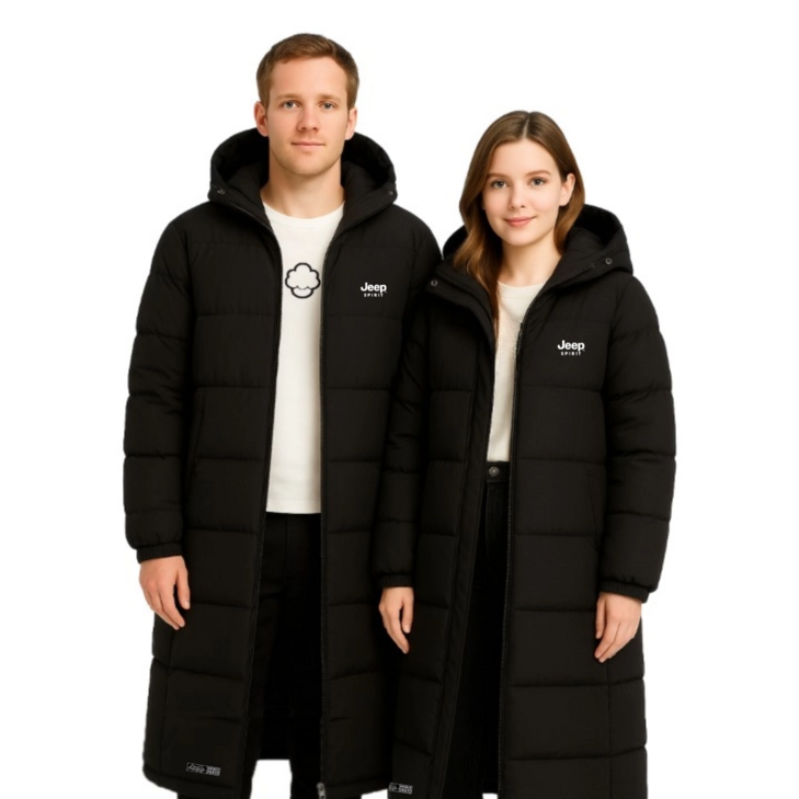 JEEP SPIRIT 지프 여성 남자 롱패딩 점퍼 후드 롱패딩 남성 패딩