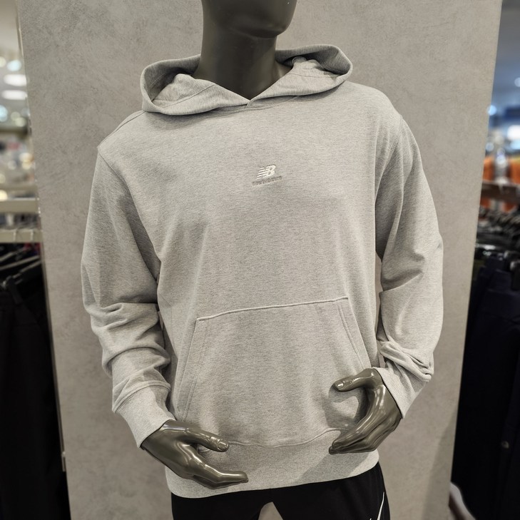 뉴발란스 new balance 픽스 애슬레틱 그래픽 로고 후드티셔츠 그레이 AMT31502