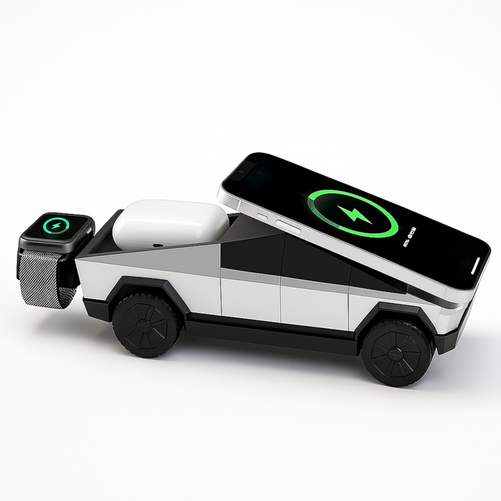 햅시 맥세이프 사이버독 3in1 Qi2 무선충전기 갤럭시 애플워치 올인원, 1개, 실버