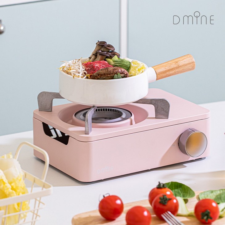 디마인 감성 스토브 캠핑 미니 가스버너 휴대용 GRASTOVE  전용가방포함, 핑크, 1개