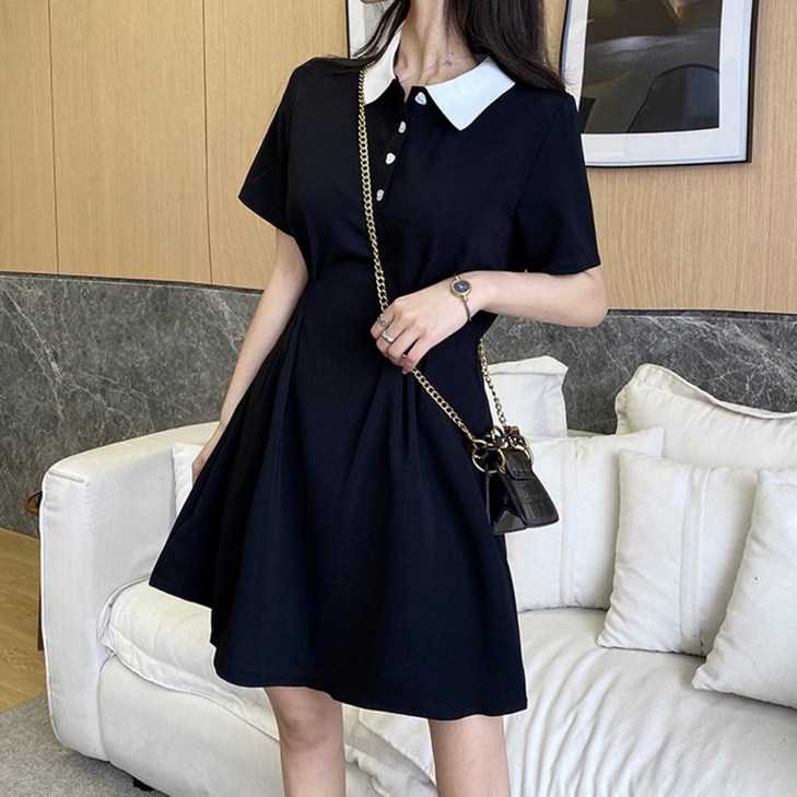 여성원피스 셔츠 카라 원피스 데일리 하객룩 데이트룩 미니 원피스