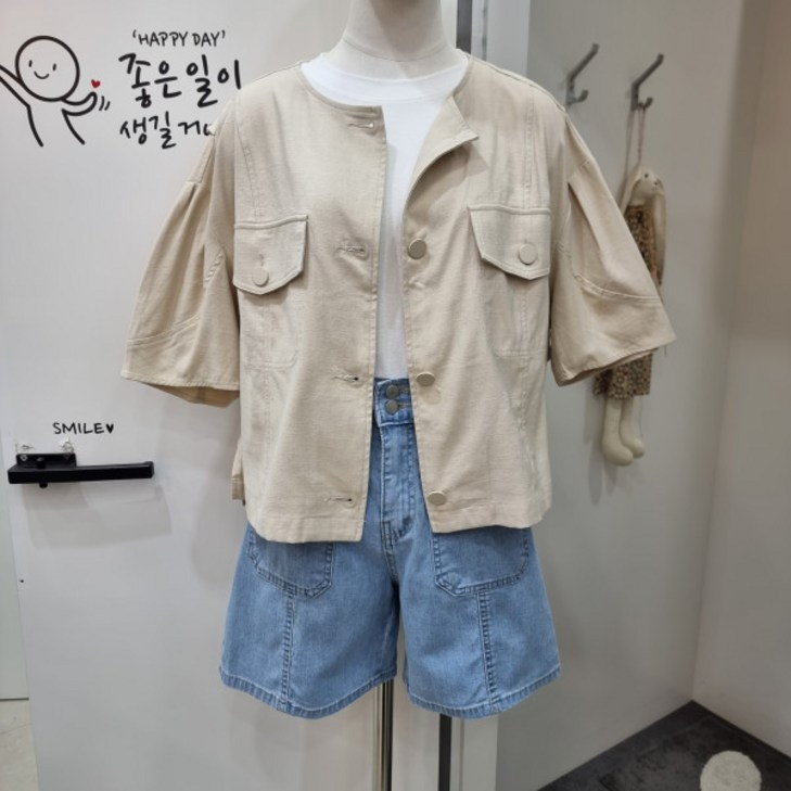 반에이크 반에이크김천모다 볼륨슬리브라운드크롭자켓VB26JKMD01Z