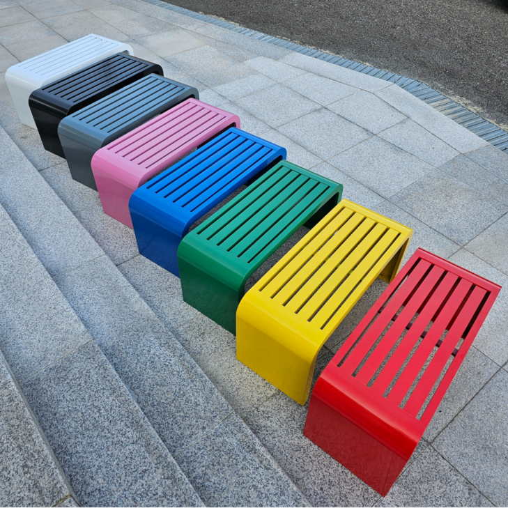 무지개 인테리어 철제 야외 벤치 100cm, 검정색 100cm