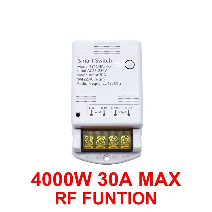 Tuya 와이파이 스마트 스위치 홈 자동화 릴레이 라이트 모듈 알렉사 구글 모터 컨트롤러 30A 6600W AC 852