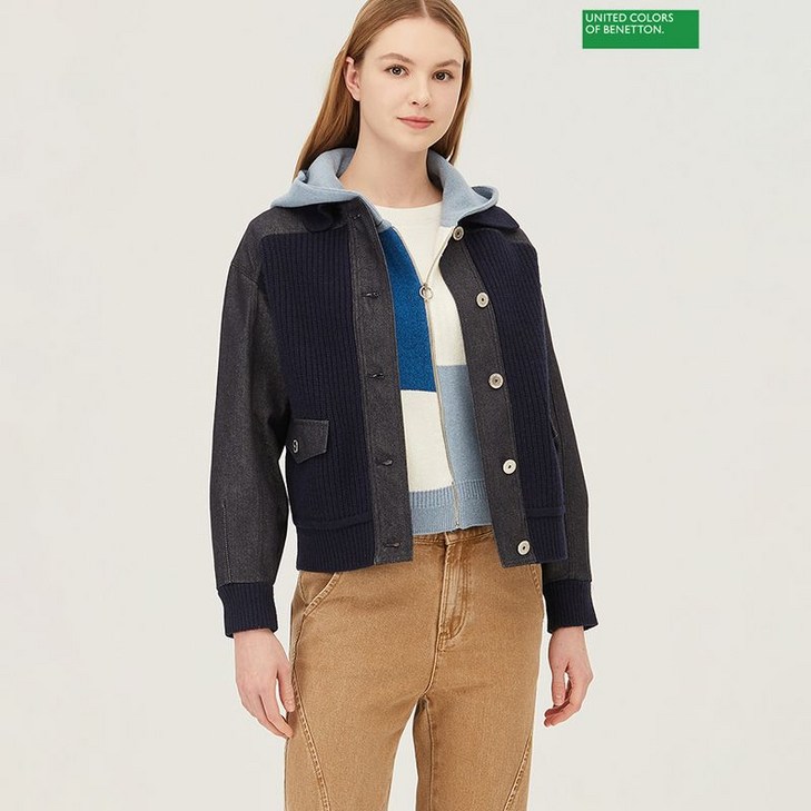 베네통 니트 데님 점퍼 BAJP91411