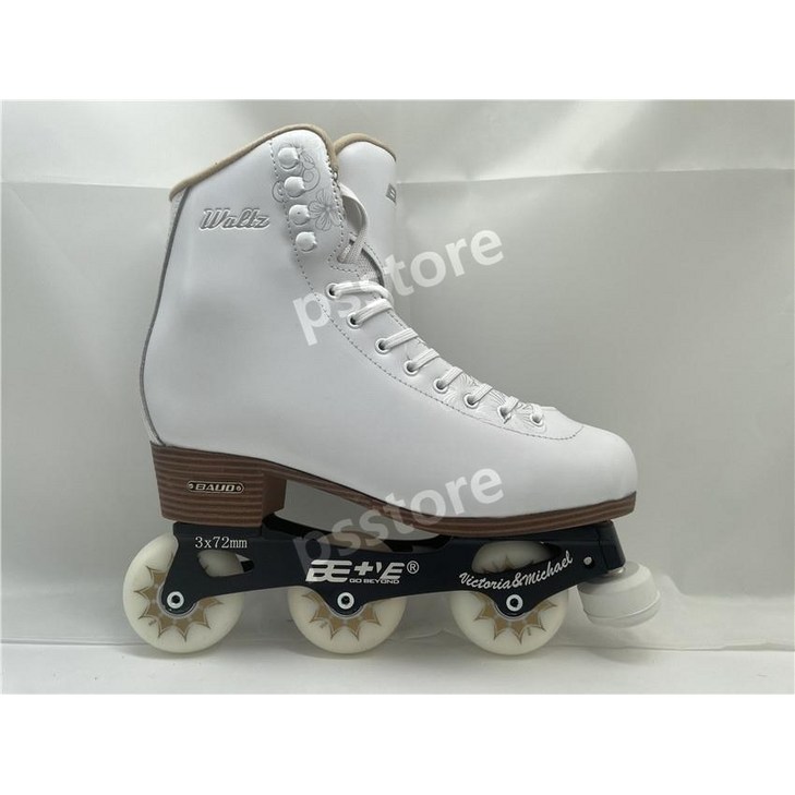 피겨 인라인 스케이트 프로용 브레이드 신발 고급 선수용 연습용 인라인피겨 성인 남녀, 245, 흰색 인라인 교체용 스케이트날 한쌍ㅤ