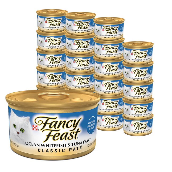 팬시피스트 생후 3개월 이후 고양이 화이트라벨 클래식 주식캔, 참치, 85g, 24개