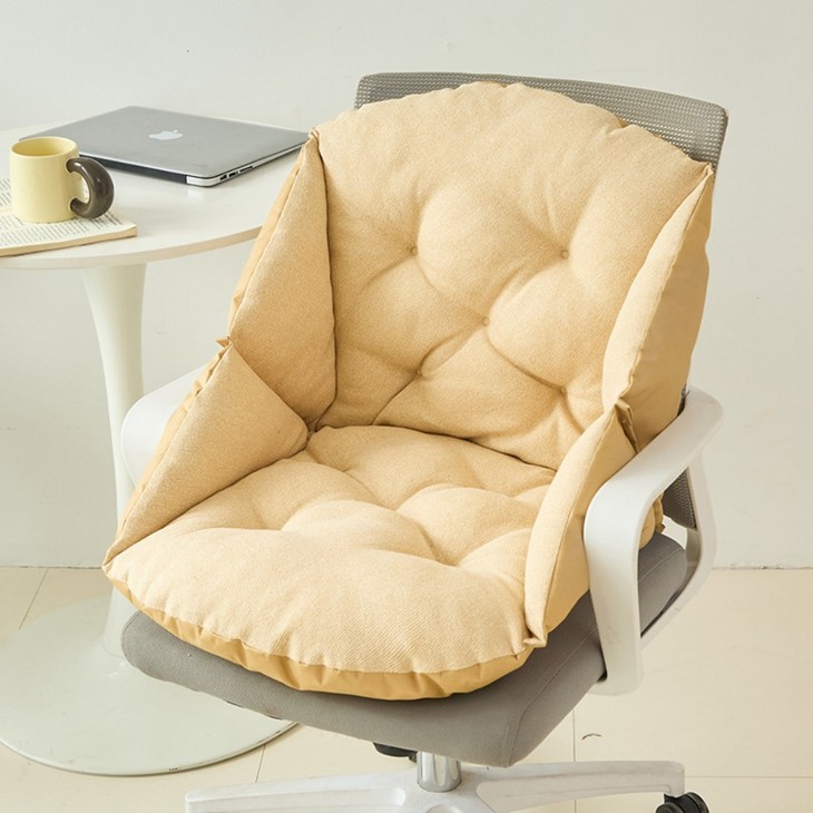 BENRAN 2in1 등받이쿠션방석 사무실 컴퓨터 의자용 허리 등받이 보호 쿠션 사계절 포근한 두꺼운 의자패드 의자쿠션