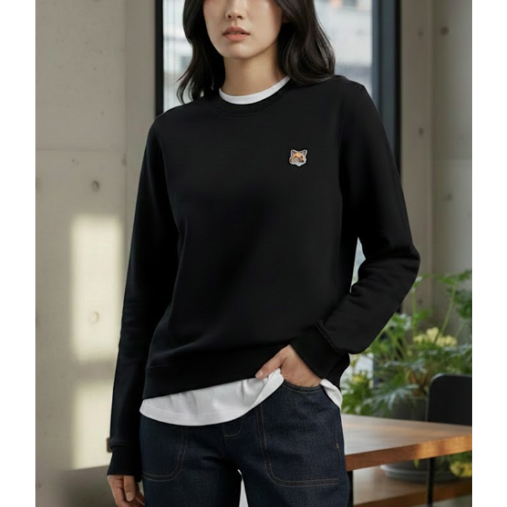 공식정품 메종 키츠네 여성 맨투맨 티셔츠 선물 MAISON KITSUNE 25 FOXHEAD PATCH REGULAR SWEATSHIRT LW00302KM1P199 폭스
