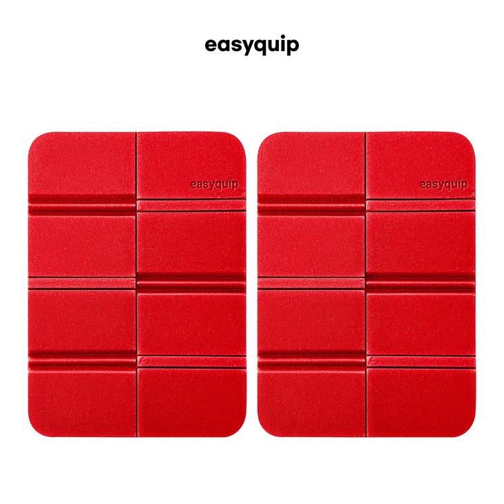 이지큅 초경량 8단 접이식 등산방석 2p 전용파우치 2p 세트, 레드