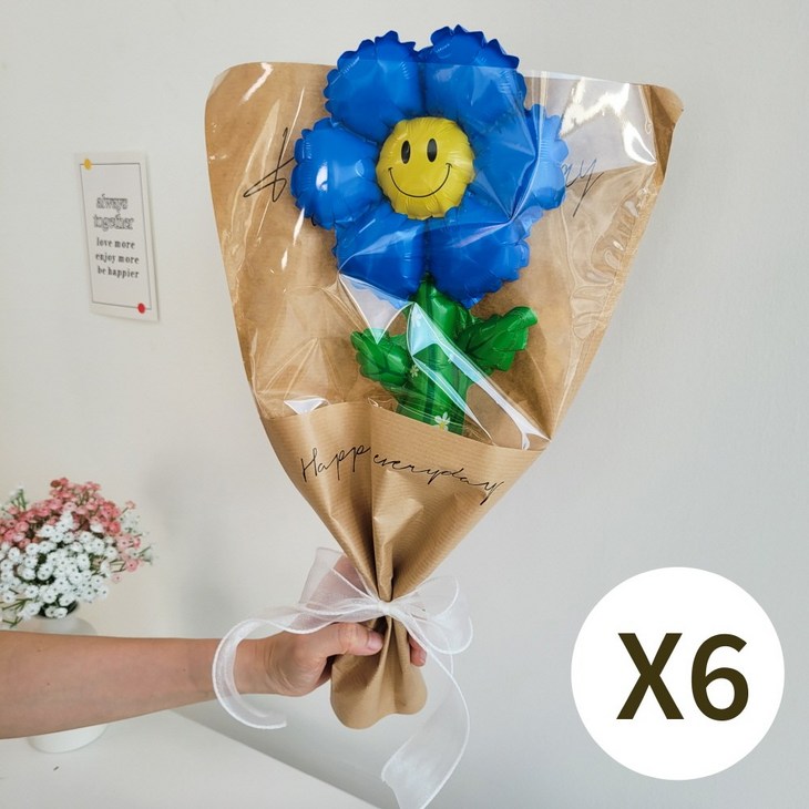 이벤트홀릭 데이지 꽃다발 풍선 6송이 생일 졸업 입학 학예회