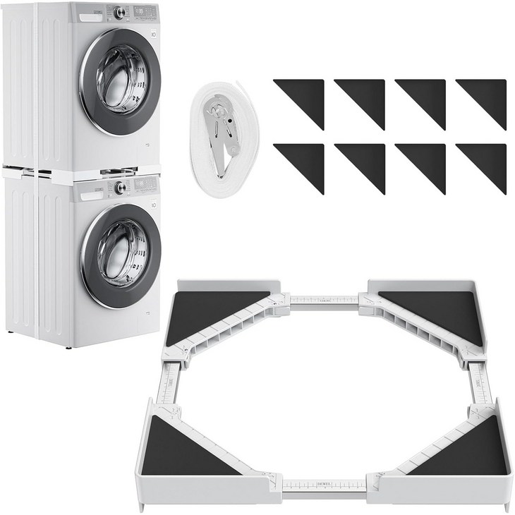 건조기 선반 세탁기 거치대 LG 삼성 드럼 무타공 직렬설치 스태킹 키트, 1개입, J022JSXHJWH