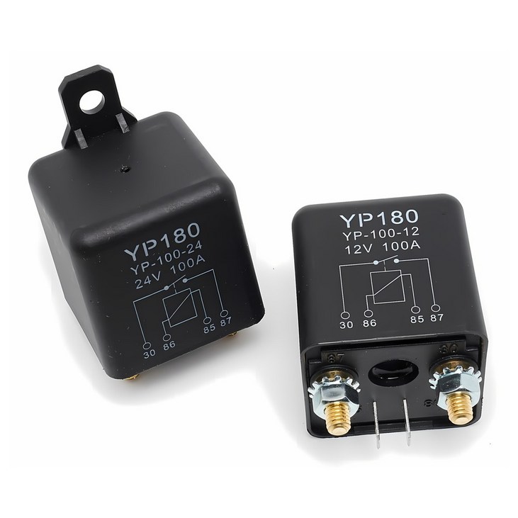 릴레이 대용량 파워 릴레이 100A 12V 24V 자동차보조 배터리, 1개