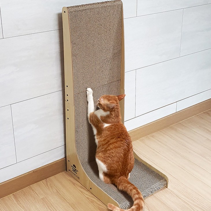 고양이 L자 수직 스크래쳐 대형 90cm 벽면형