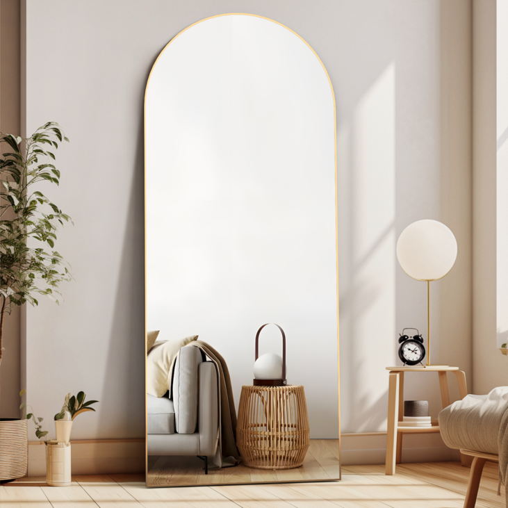 Brendayia 1650x600mm 아치형 전신거울 초대형 사이즈 전신거울 벽걸이 현관거울 드레스룸 침실 욕실 거실, 황금 Brendayia 1650x600mm 아치형 전신거울 초대형 사이즈 전신거울 벽걸이 현관거울 드레스룸 침실 욕실 거실, 황금
