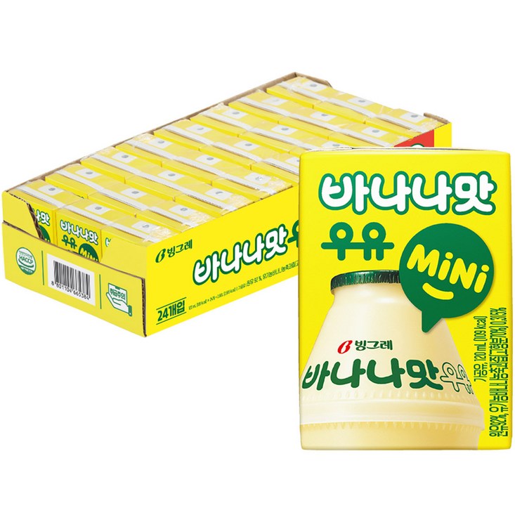 빙그레 바나나맛우유 mini 120ml, 24개 20230509