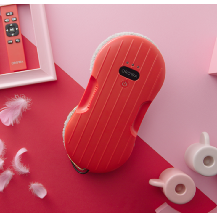 오로와 프리미엄 창문로봇 청소기 체리레드