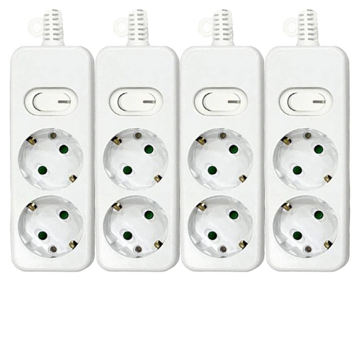 다조아 안전 스위치 멀티탭 2구, 5m, 단일 색상, 4개