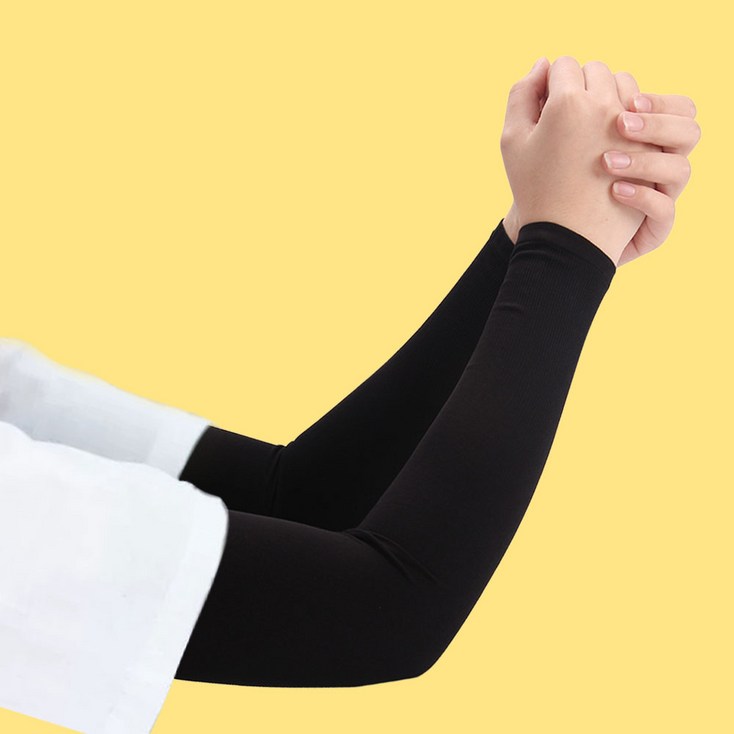 째째마켓 여름 쿨링 팔토시 양쪽 세트, 블랙, 2세트