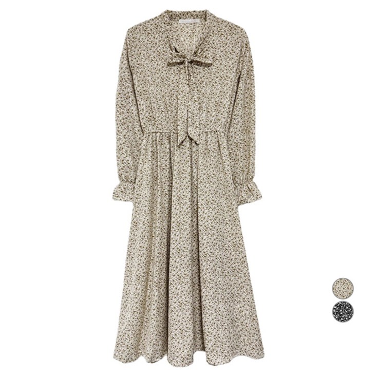 올리브데올리브 여성용 리본타이플로럴 원피스