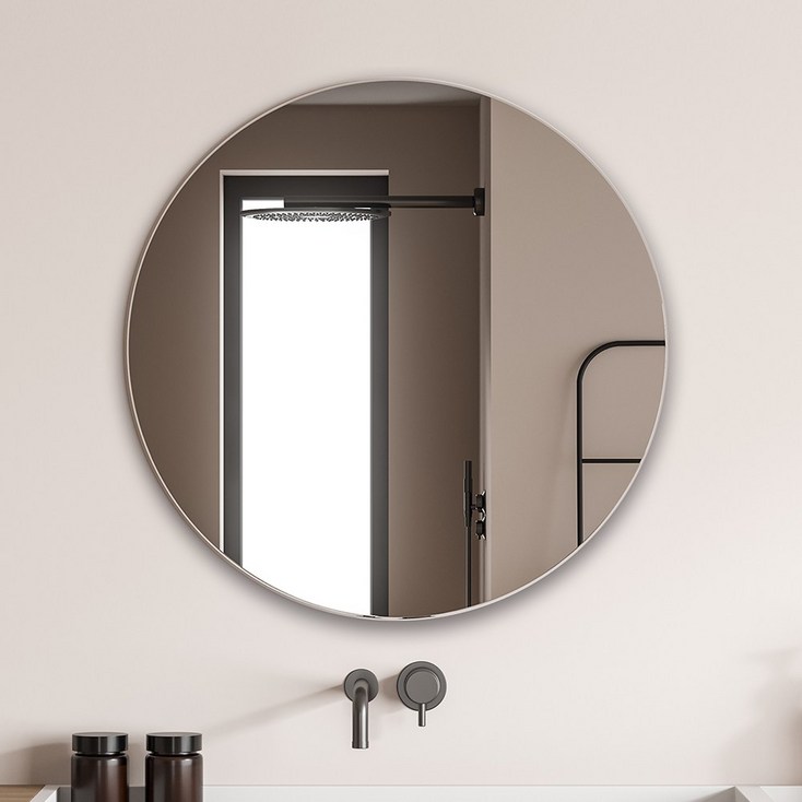 온미러 원형 거울 노프레임 욕실 화장대 600mm(지름) - 투데이밈