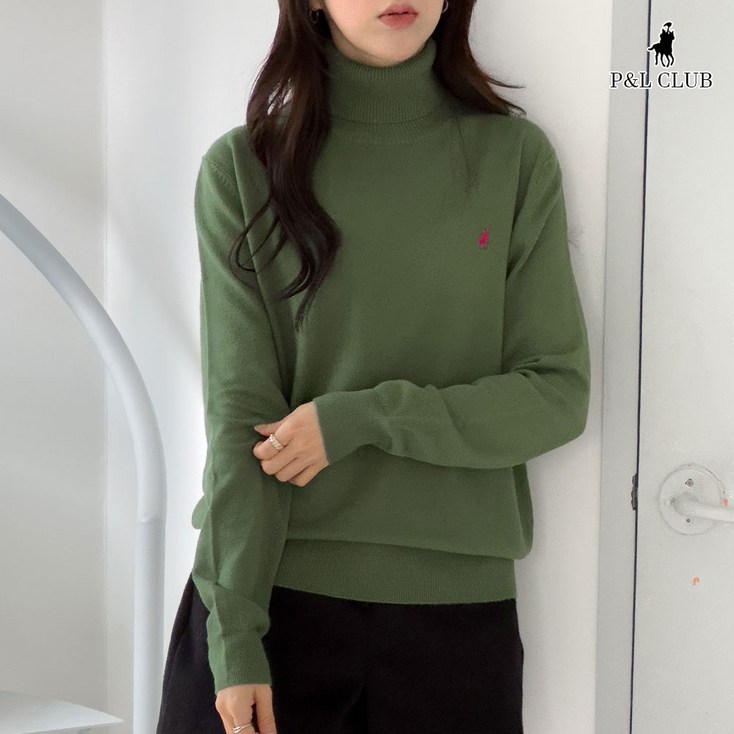 PL클럽 여성 롱폴라 캐주얼 긴팔 니트티 빅히트 패션