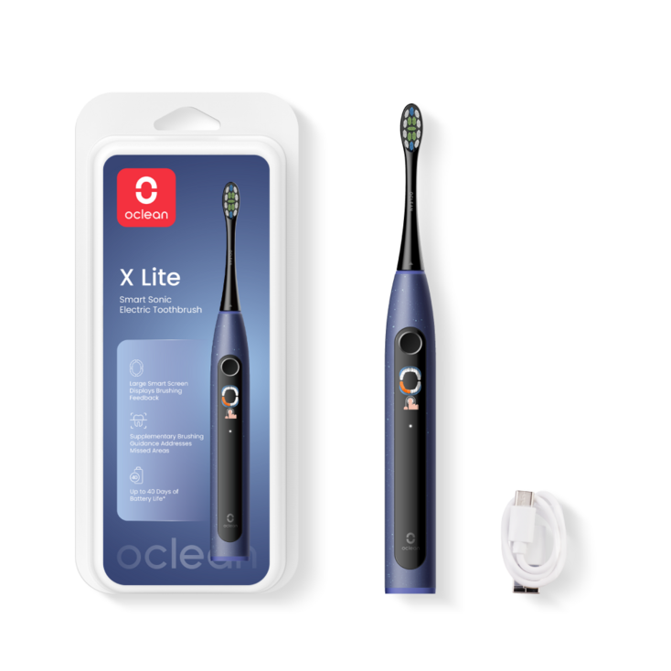 한정특가39420원 오클린 Oclean 음파 전동칫솔 X Lite 초미세칫솔모 스마트 스크린 분당72000회, 1개, 블루, X lite