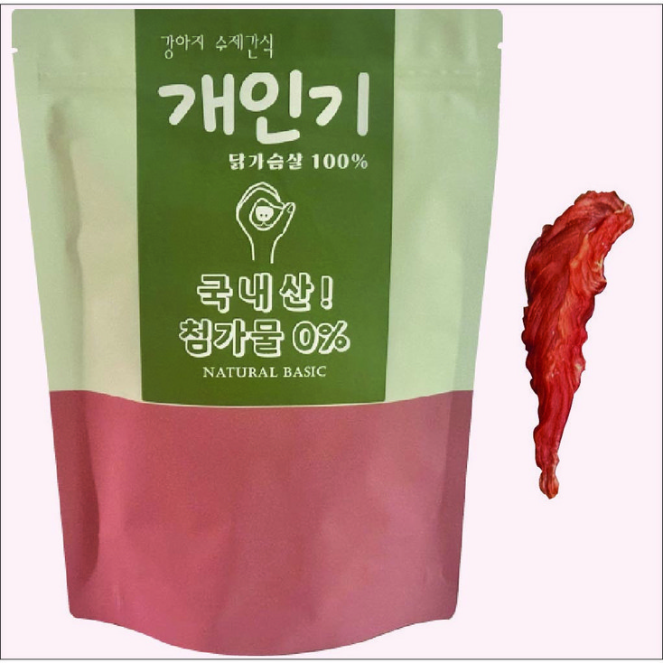 국내산 닭가슴살 건강한 강아지 수제간식 무첨가 국내제조 육포, 1개, 300g, 닭가슴살