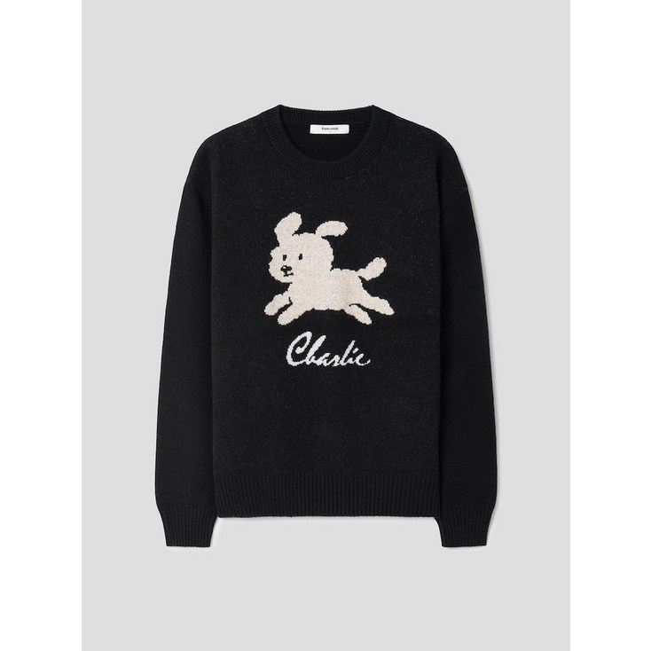 에잇세컨즈 8SECONDS 자카드 동물 라운드 니트 애쉬