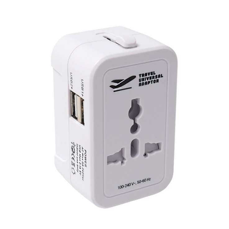홈플래닛 해외 여행용 멀티 어댑터 USB 2포트  파우치 세트