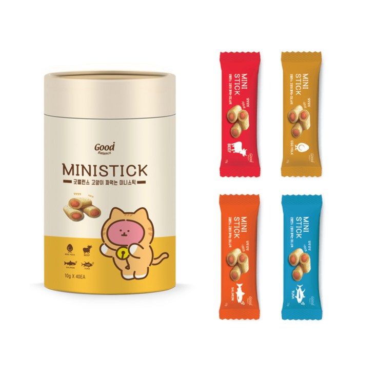 굿밸런스 고양이 짜먹는 미니스틱 간식 닭 4종 x 10p, 치킨계란노른자 치킨소고기 치킨연어 치킨참치 혼합맛, 40g, 1세트 굿밸런스 고양이 짜먹는 미니스틱 간식 닭 4종 x 10p, 치킨계란노른자 치킨소고기 치킨연어 치킨참치 혼합맛, 40g, 1세트