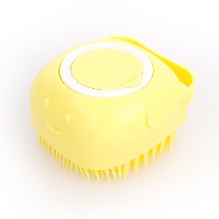 나마스펫 애견 목욕 브러쉬 애묘 강아지 샴푸 샤워 용품 실리콘, 옐로우, 1개