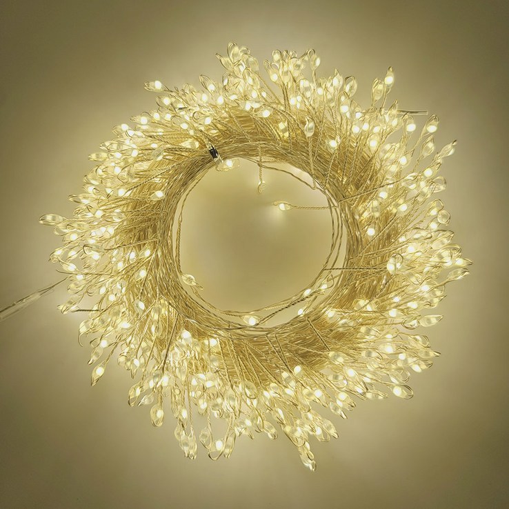 지아이비 DC24V LED 500구 폭죽 와이어 전구 전원코드, 웜화이트