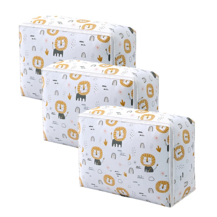 특대형 이불가방 보관함 의류 옷 장난감 이사 수납함 정리함 리빙박스 파우치 보관 커버 주머니 인사이드리빙, 3개, 사자