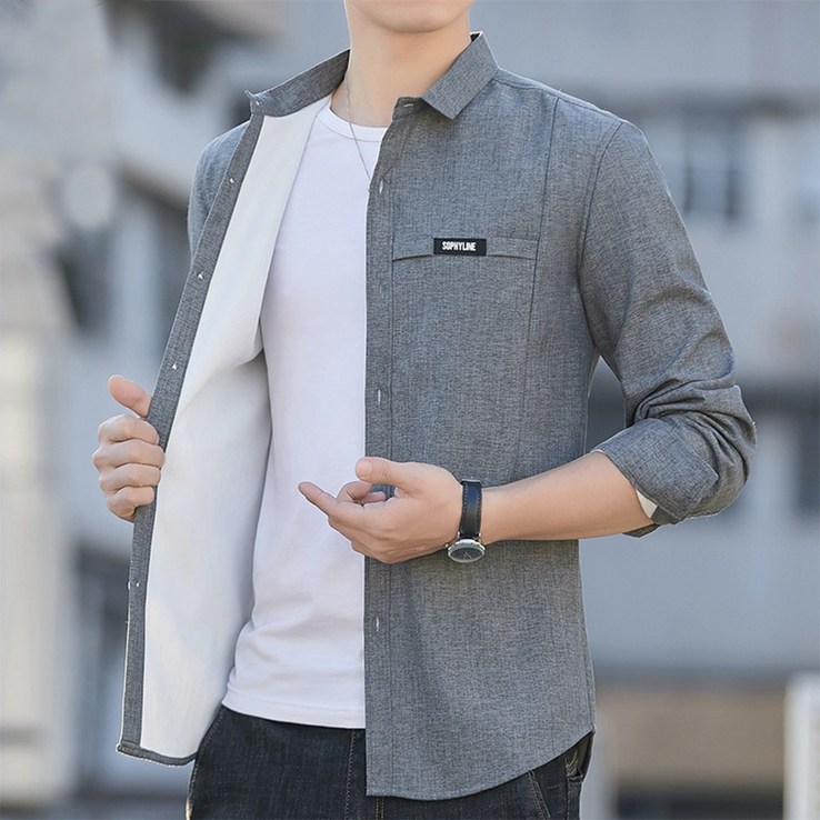러비블리 남성 기모 데일리 깔끔 긴팔 셔츠 발열 남방 러비블리 남성 기모 데일리 깔끔 긴팔 셔츠 발열 남방
