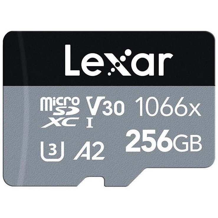 Lexar 프로페셔널 1066x 64GB 마이크로SDXC UHS-I 카드 SD 어댑터 실버 시리즈 (LMS1066064G-BNANU)
