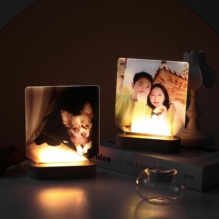 LED 주문제작 사진 드로잉 아크릴 무드등집들이 기념일 커플 친구 어린이집 선물, 기본형  어댑터