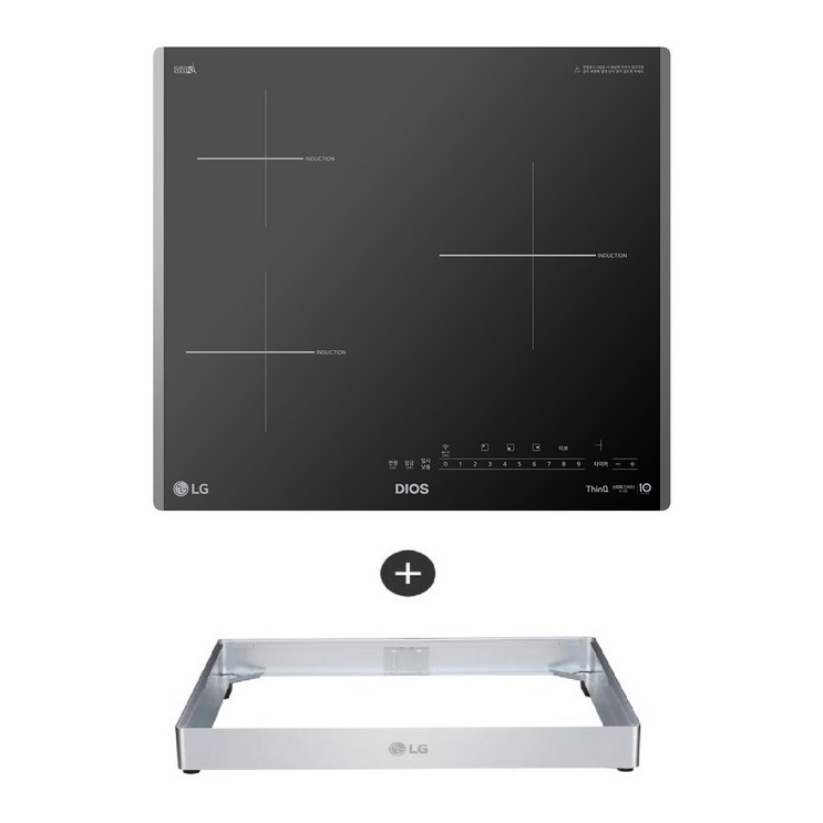 LG 디오스 인덕션 빌트인 3구 전기레인지 다이아몬드 컷팅 글라스 본품  프리스탠딩 자재 8.5cm