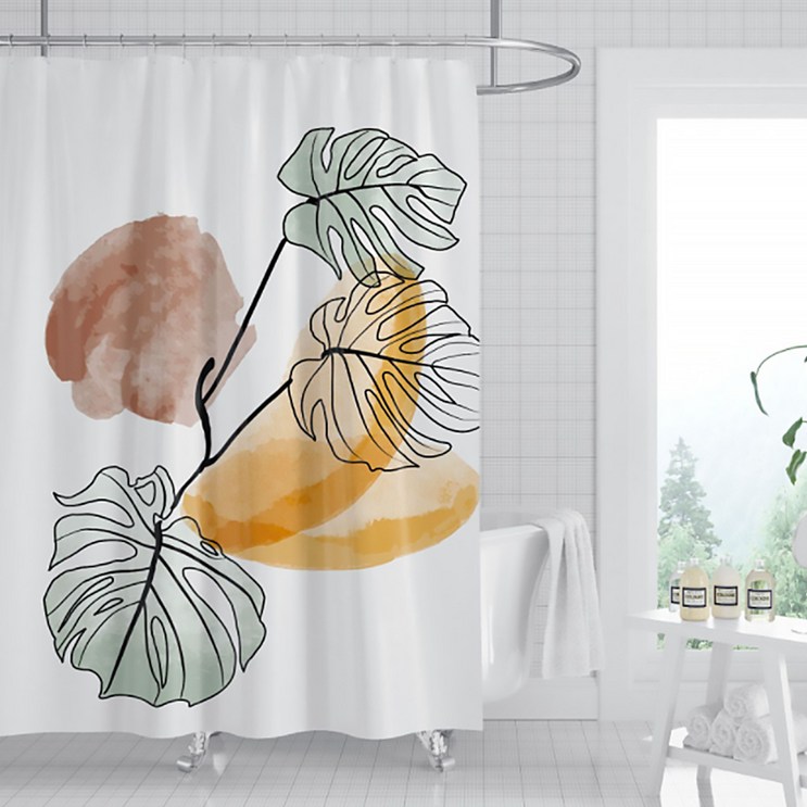 마켓A 노르딕 패턴 욕실 샤워커튼 TYPE3 180 x 230 cm