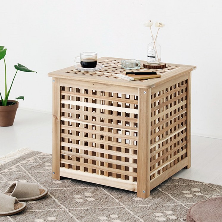 마켓비 NETUD 50×50 아카시아 DIY 원목수납테이블