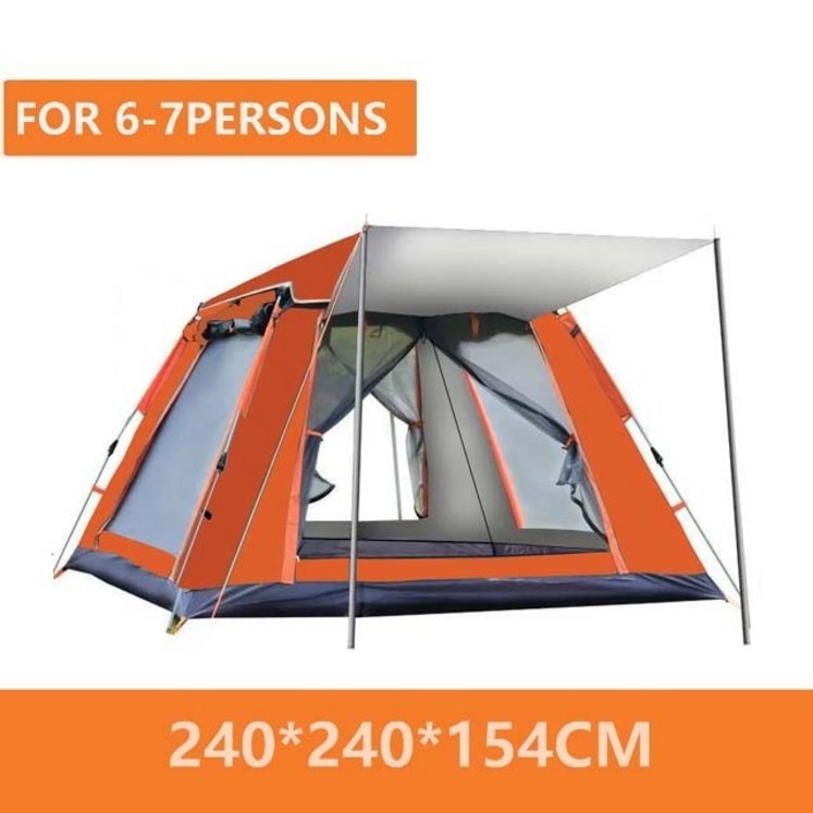 원터치텐트6 더블 레이어 방수 자동 텐트 야외 돔 캠핑 가족 커플 67 240240150cm