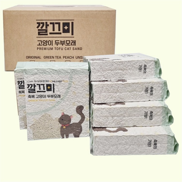 고양이두부모래 두부모래 고양이모래 8L 1.5mm 극세사입자 고운입자, 6개, 8L