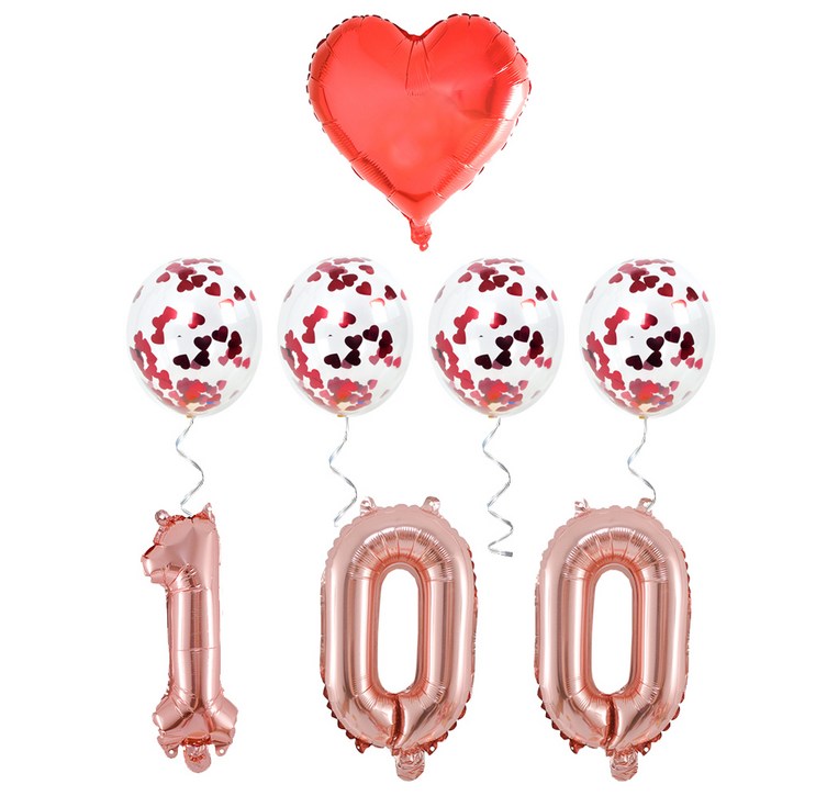 파티쇼 은박 100일 파티 기념일 풍선 세트