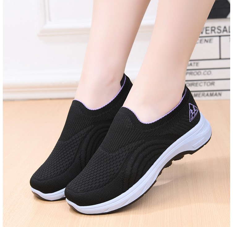 남녀공용 핸즈프리 운동화 미끄럼방지 플랫슈즈  니트화 런닝화 매쉬화 편한 워킹화 데일리 슬립온 초경량 슬립온 엄마 단화  니트 삭스 운동화