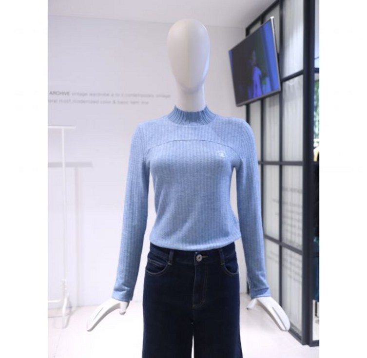 듀엘 니트넥 절개 디테일 티셔츠 D234MSM039 백화점 아울렛 한정수량 4435168