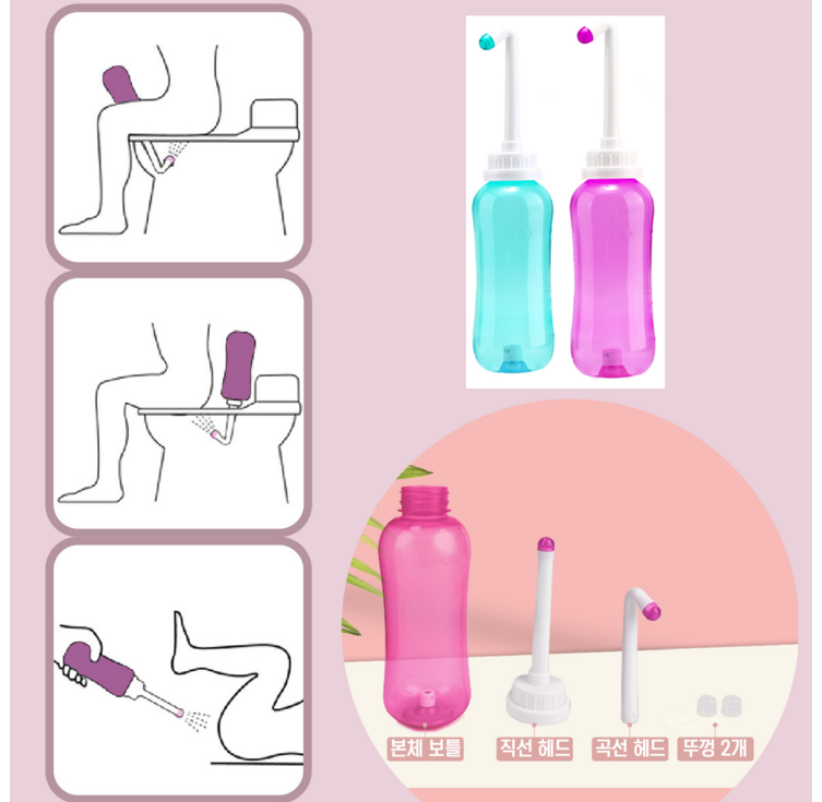 젤리몰 휴대용 여행용 캠핑용 수동 대용량 비데 2개노즐포함 젤리몰 휴대용 여행용 캠핑용 수동 대용량 비데 2개노즐포함