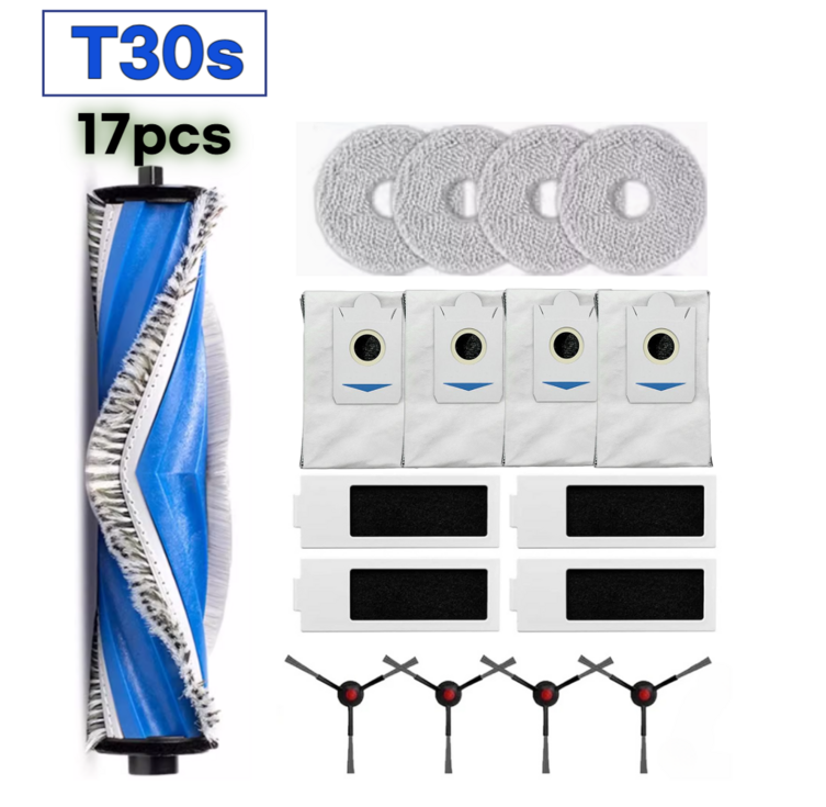 호환 에코백스 t30s 프로 pro 메인브러시 사이드브러시 물걸레 필터 먼지봉투 소모품 호환 에코백스 t30s 프로 pro 메인브러시 사이드브러시 물걸레 필터 먼지봉투 소모품