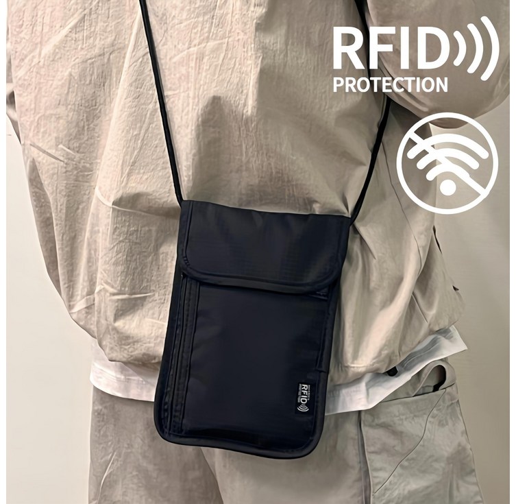 데이그린 RFID 차단 여행용 미니 크로스백 여권 가방