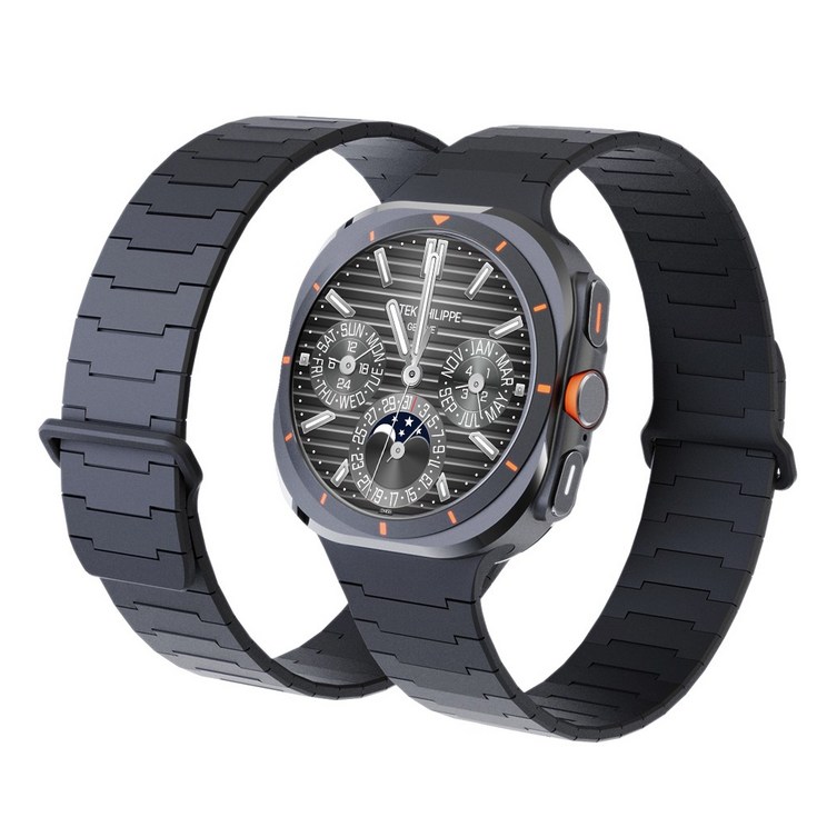 캘릭스 갤럭시워치 호환 실리콘 버클링 마그네틱 스트랩 밴드 시계줄, 차콜블랙, 1개